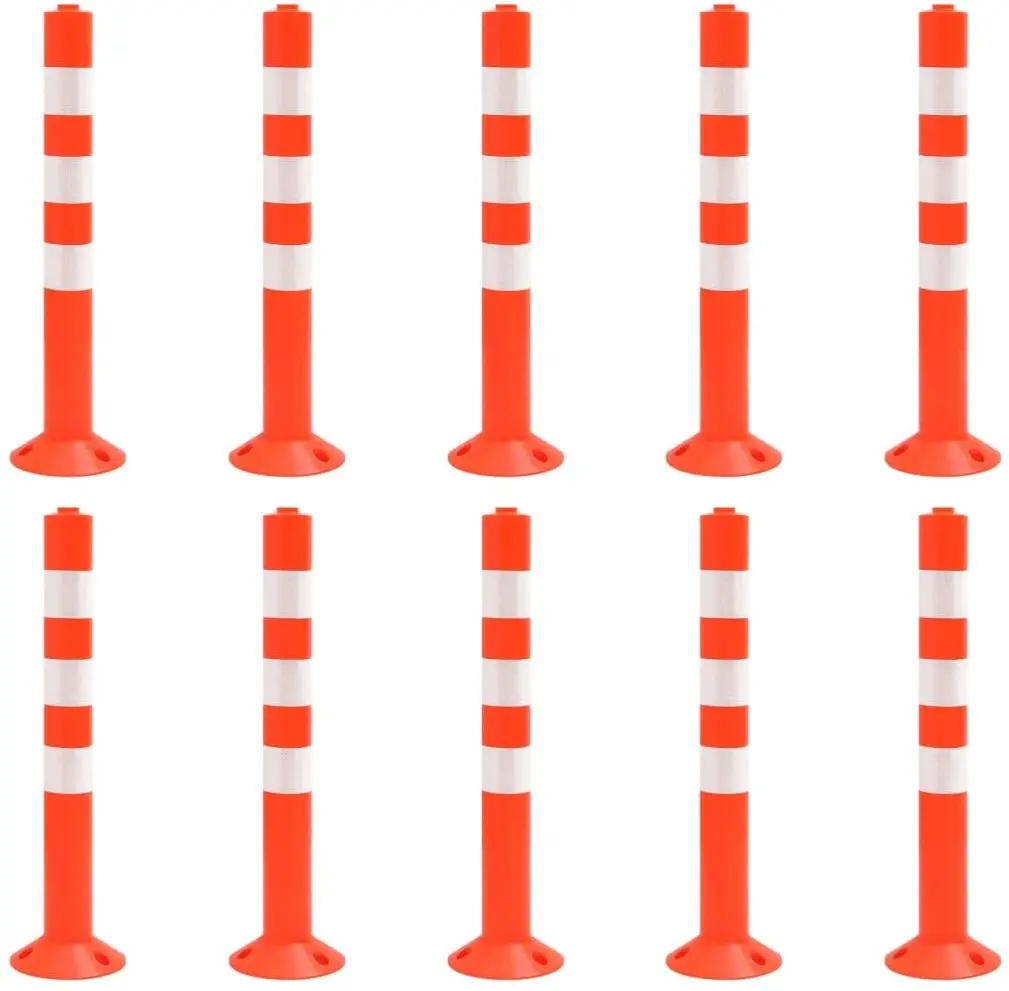 Set stalpi pentru trafic VidaXL 150961 (Red/Silver)