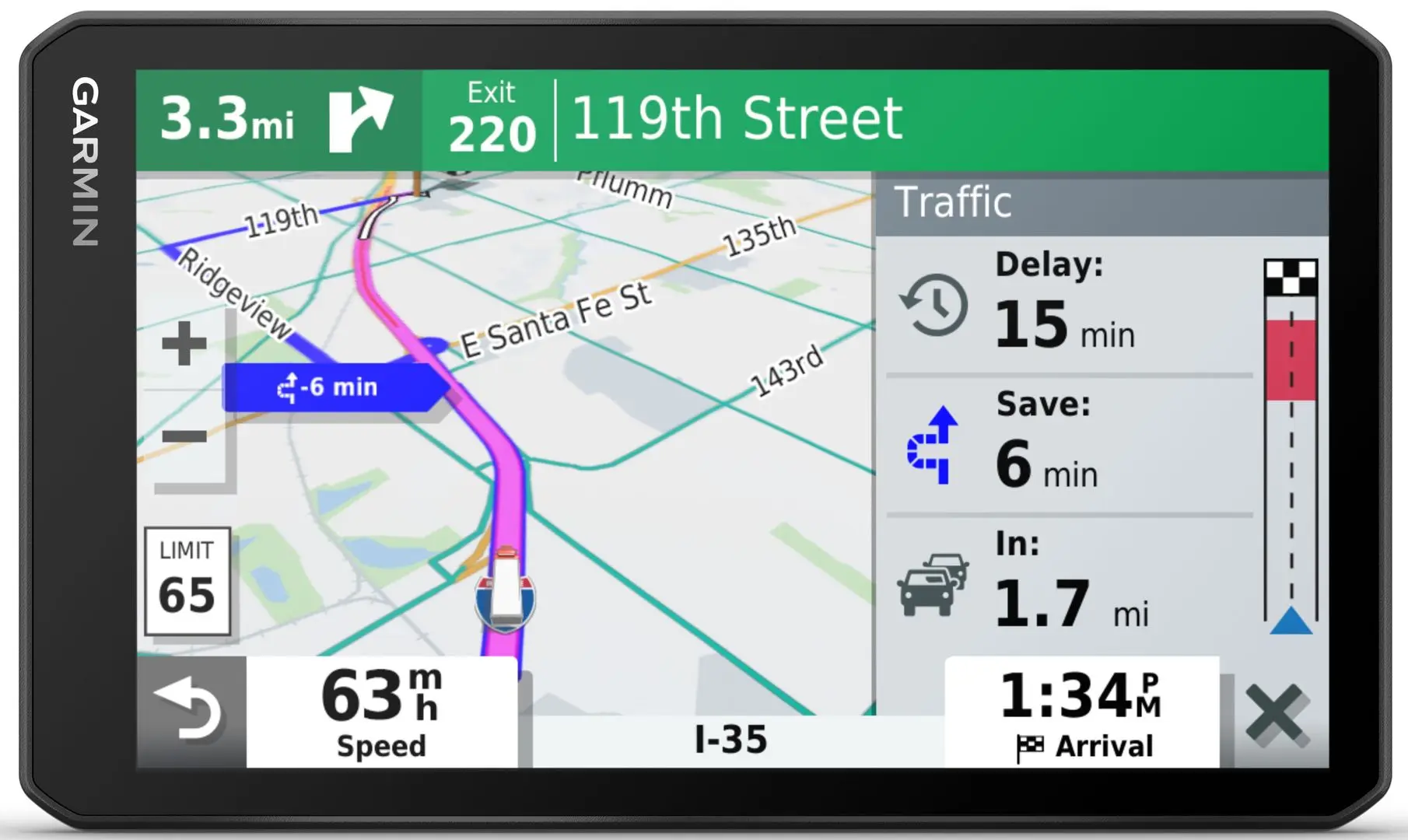 GPS navigator Garmin Dezl LGV700 MT-S (Black) - 5