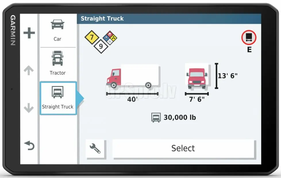 GPS navigator Garmin Dezl LGV800 MT-S (Black) - 5