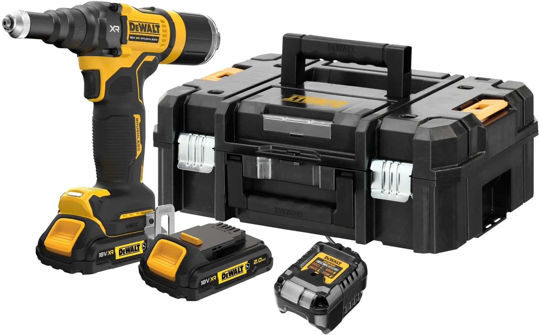 Pistol pentru nituit cu acumulator DeWALT DCF403D2GT Set