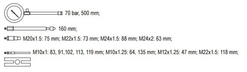 Набор для измерения давления Yato YT-7307