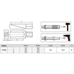 Set extractoare de tirant Yato YT-0616 Thumb