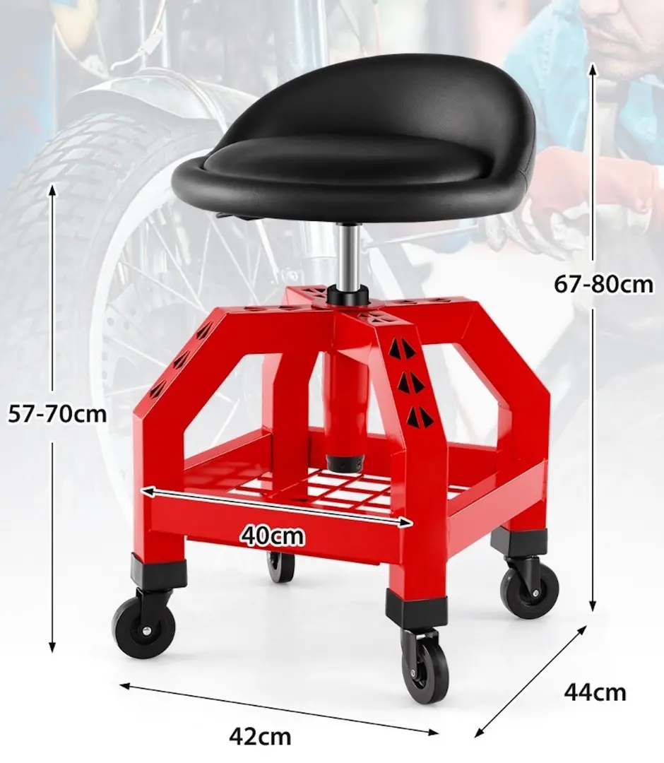 Taburet pentru service auto Costway AU10017WN (Black/Red)