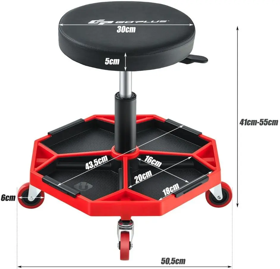 Taburet de atelier Costway AU10007 (Black/Red)