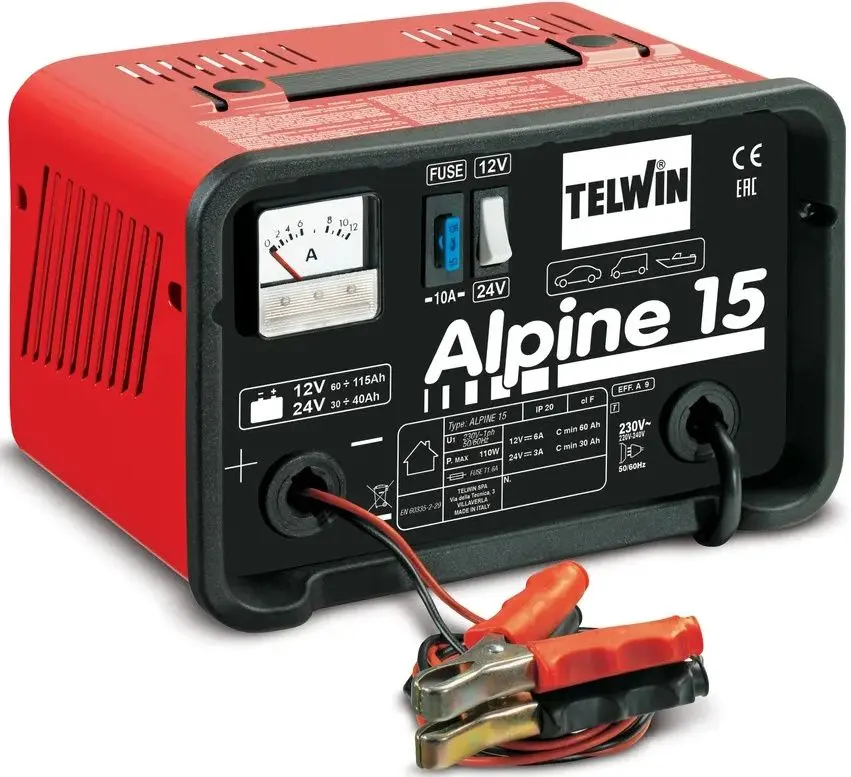 Incarcator Telwin Alpine 15 12-24V (Red/Black)