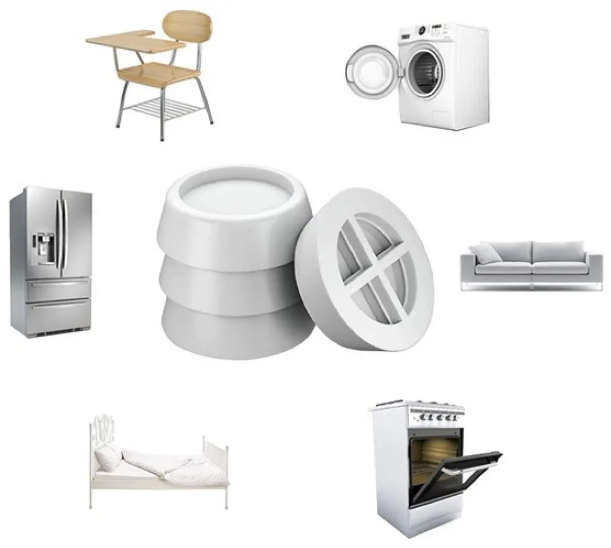 Антивибрационные подставки для стиральной машины Ruhhy 23592 (White)