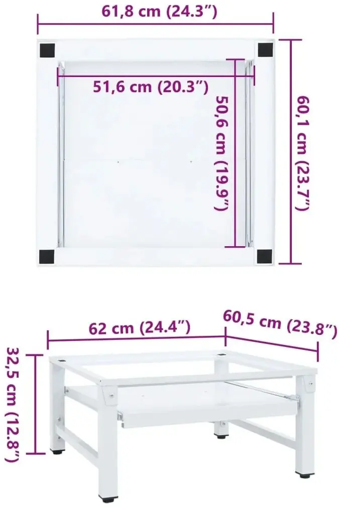Подставка для стиральной машины VidaXL 4009873 (White)