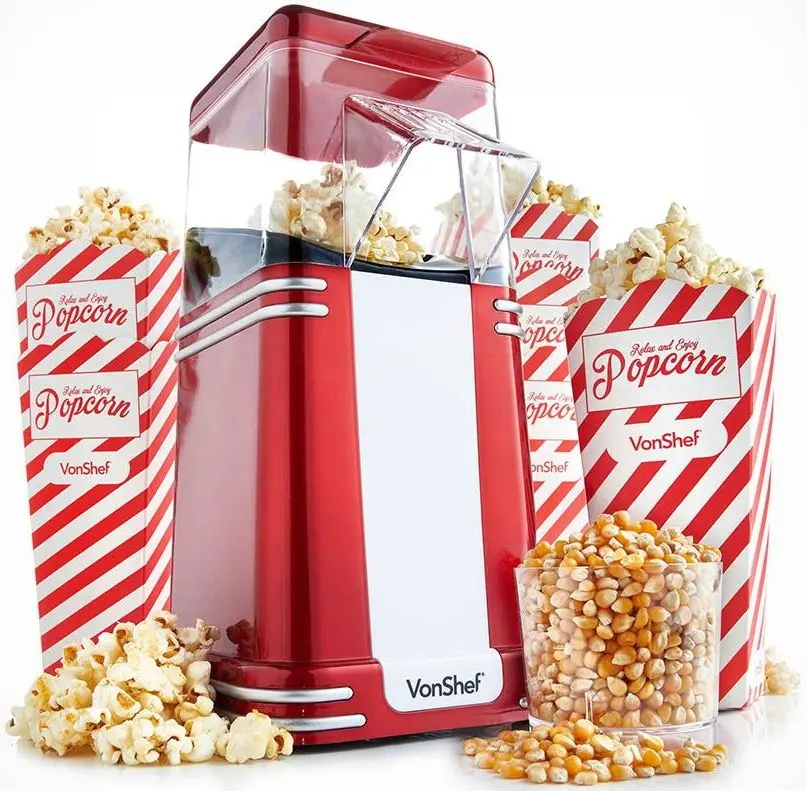 Aparat de popcorn VonShef 2013261 (Red/White)
