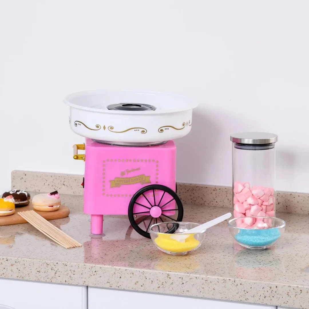 Aparat pentru vata de zahar Homcom 800-018 (Pink/White)