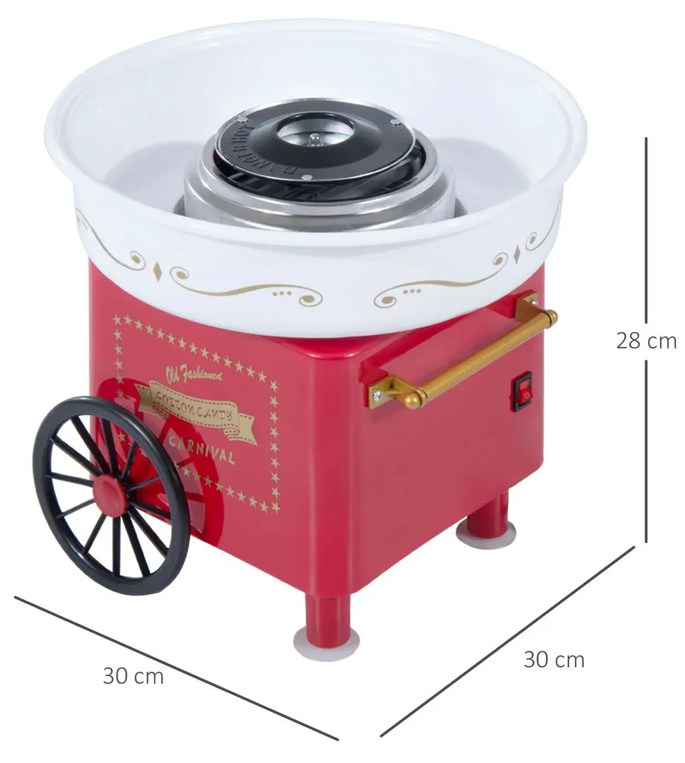 Aparat pentru vata de zahar Homcom 800-018RD (Red/White)