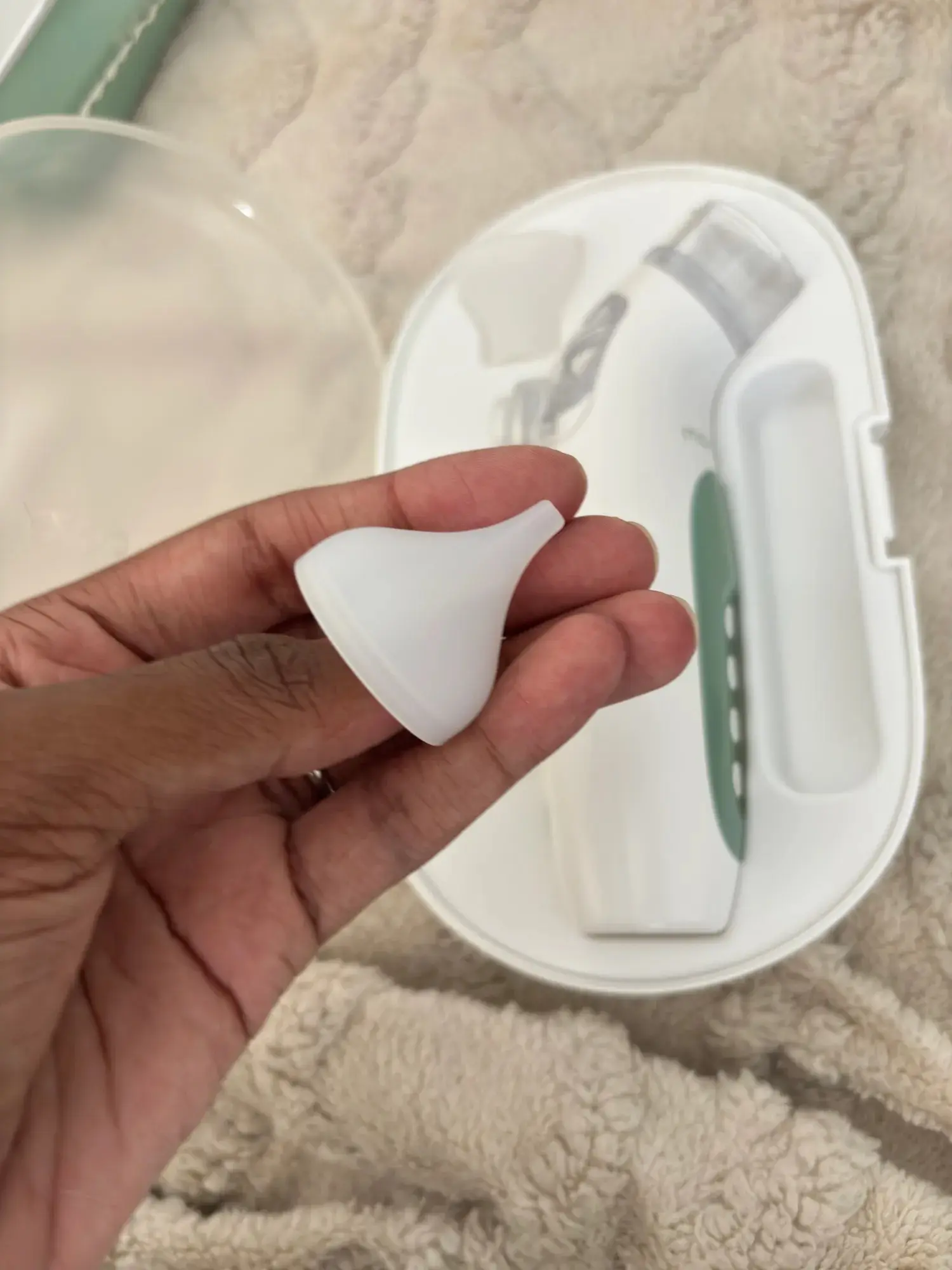 Aspirator electronic 2in1 Momcozy BreezyClear (White/Green) - 7
