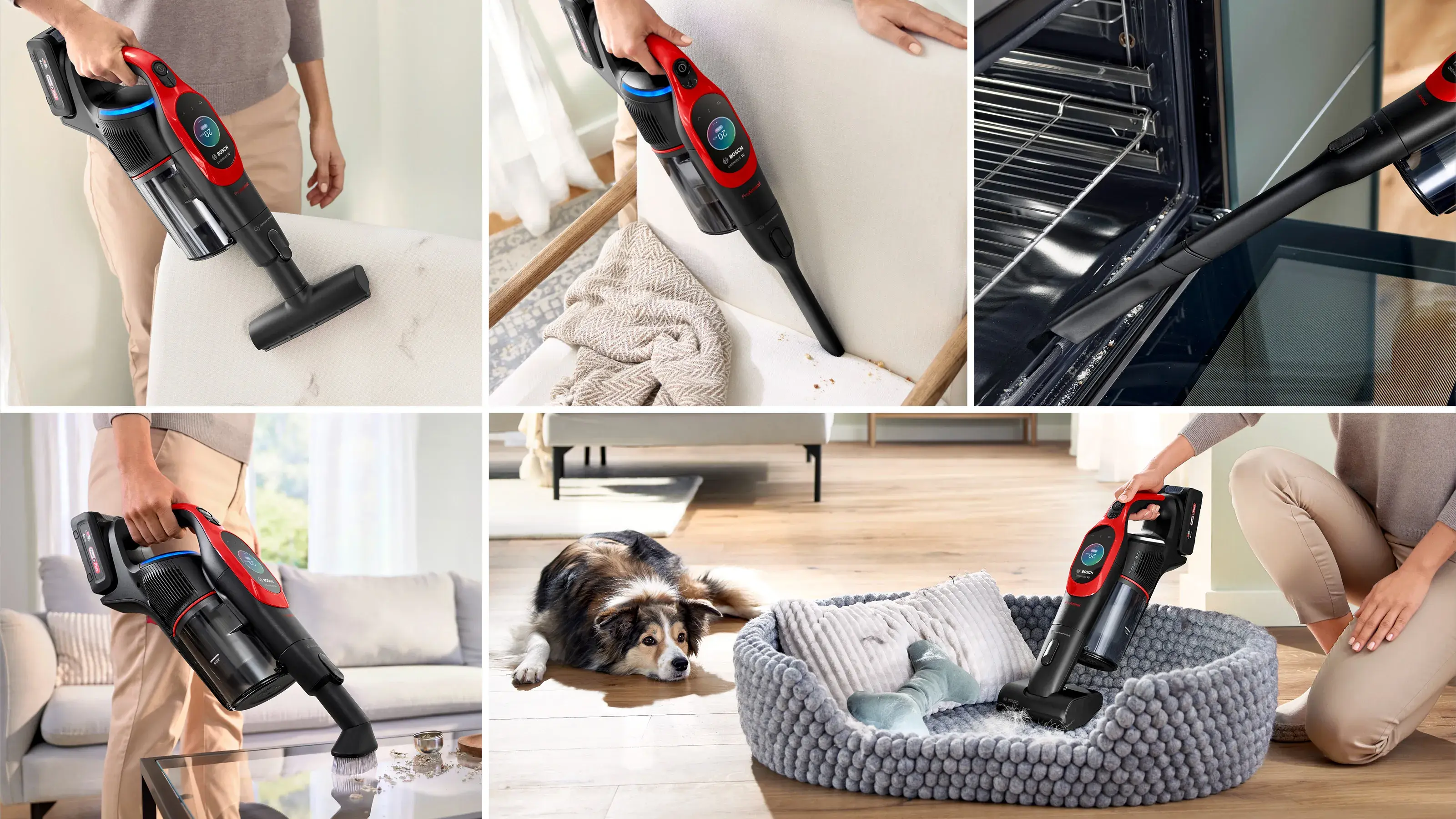 Вертикальный пылесос Bosch Unlimited 10 ProAnimal BCS1041PET (Black/Red)