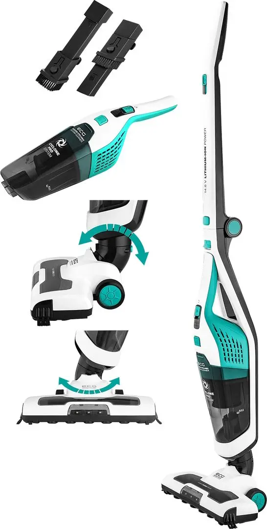 Aspirator cu acumulator 2in1 ECG Jerome VT 3420 (White/Turquoise)