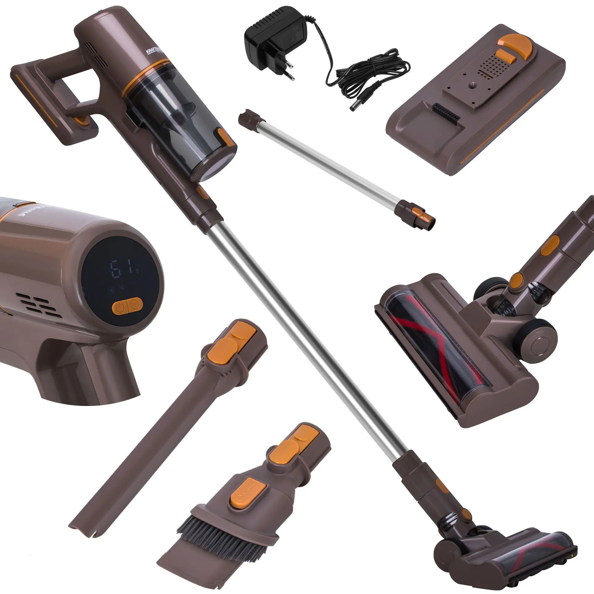 Вертикальный пылесос Kraft&Dele KD5166 (Brown) - 9
