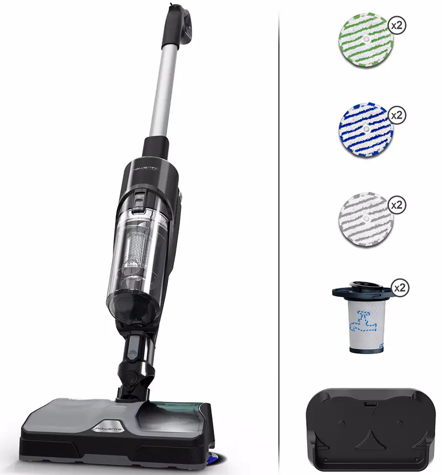 Вертикальный моющий пылесос Rowenta X-Combo GZ3039WO (Black/Silver) - 5