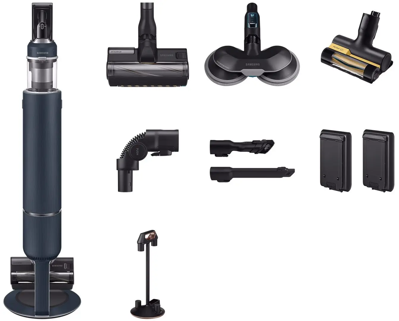 Вертикальный пылесос Samsung Bespoke Jet Plus Pro Extra VS20B95973B/GE (Black/Midnight Blue)