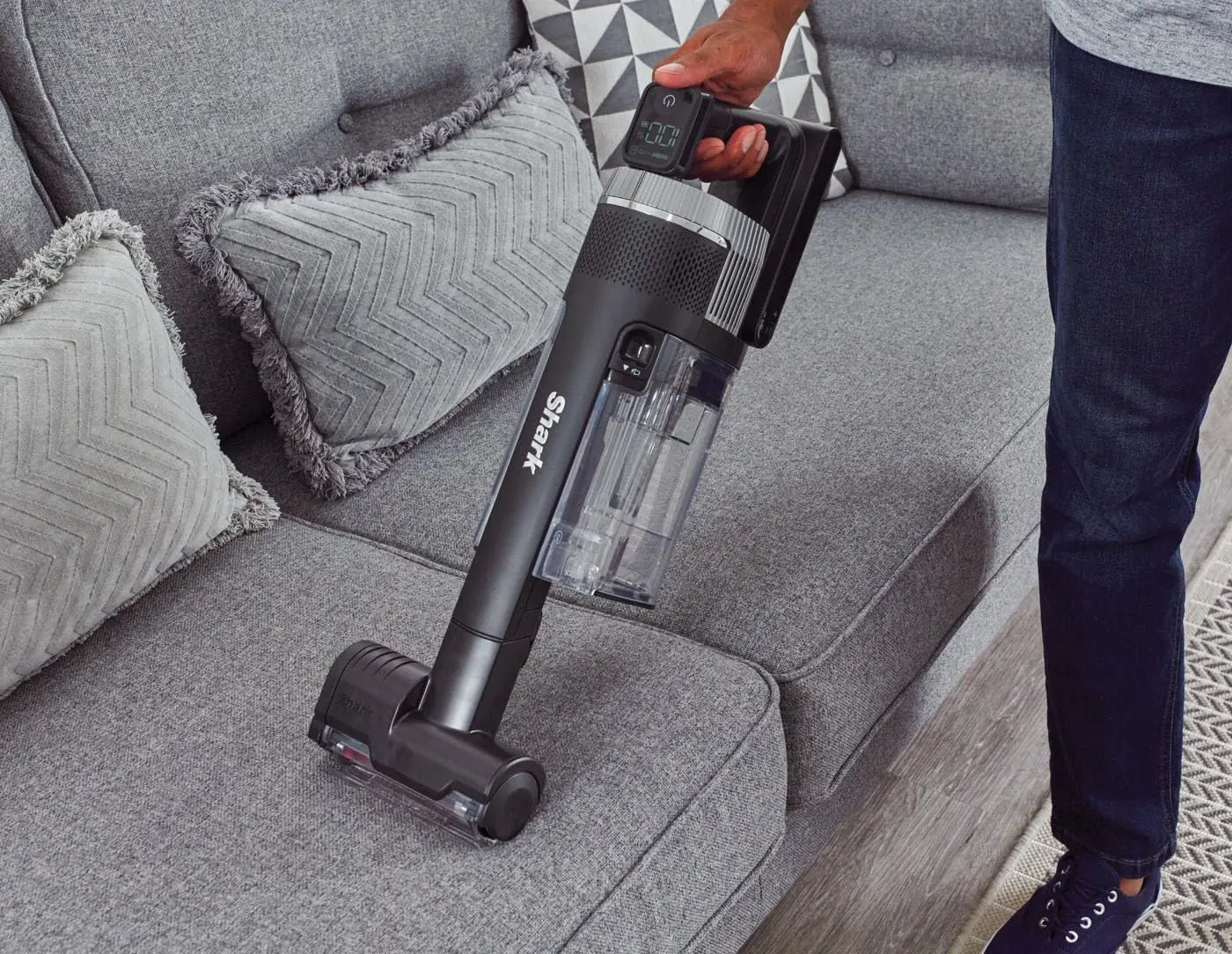 Вертикальный пылесос Shark IZ420EUT (Grey)