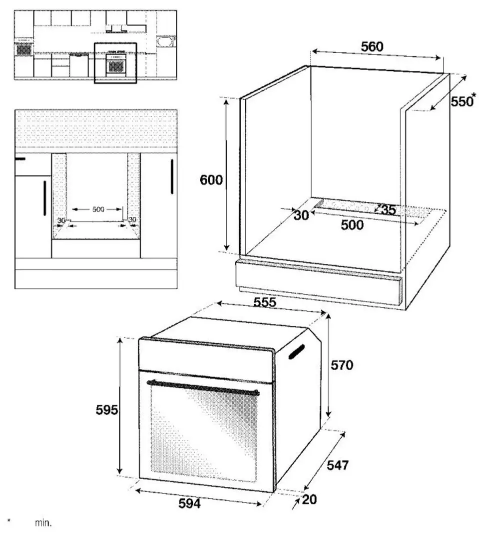 Встраиваемая электрическая духовка Arctic AROIE24300RBC (Black) - 2