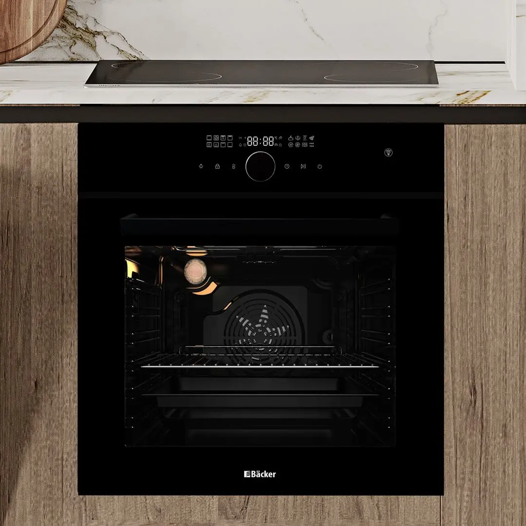 Cuptor electric incorporabil Backer Riki 16 AirSteam Soft BL GL (Black)