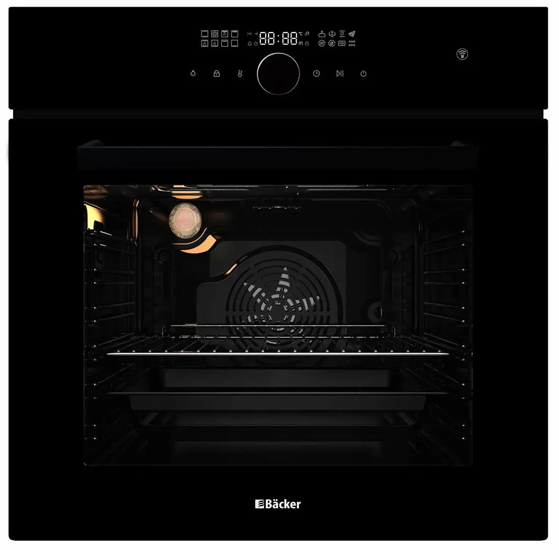 Cuptor electric incorporabil Backer Riki 16 AirSteam Soft BL GL (Black)