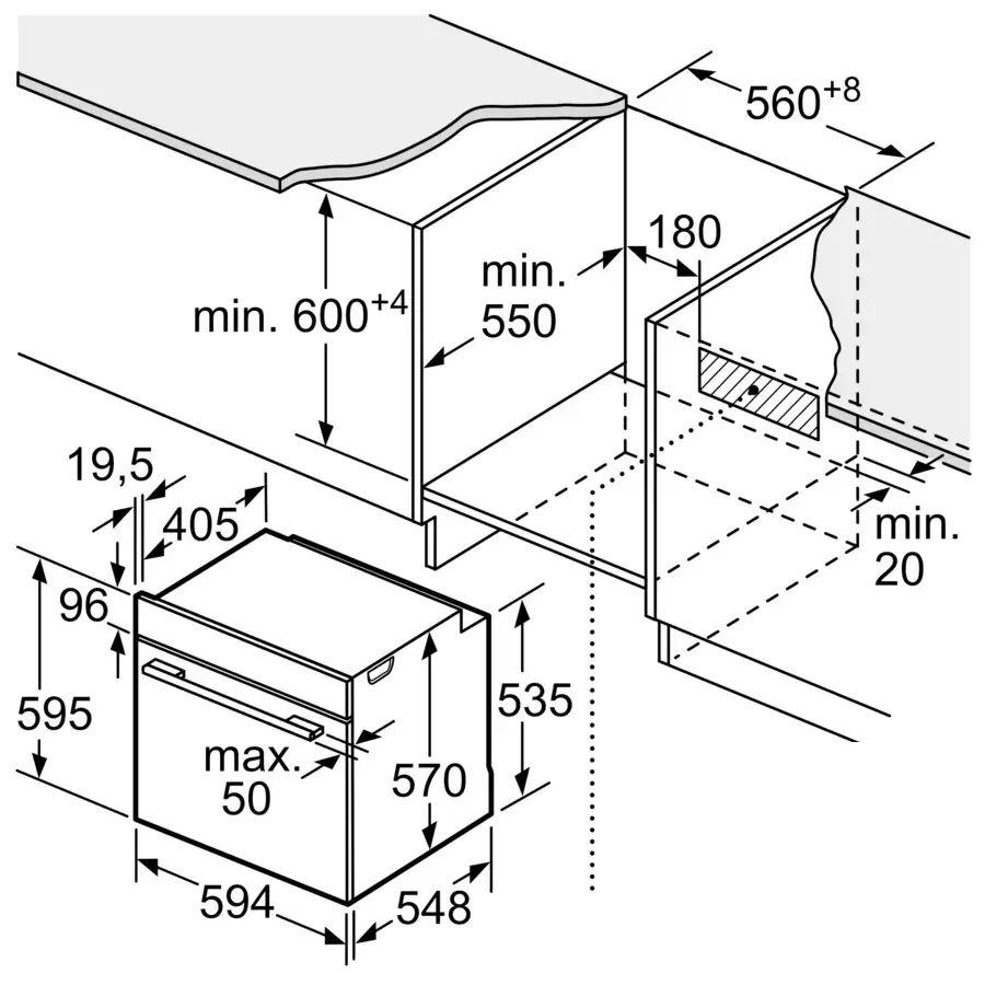 Cuptor electric incorporabil Bosch Series HBG578EB3 (Black)