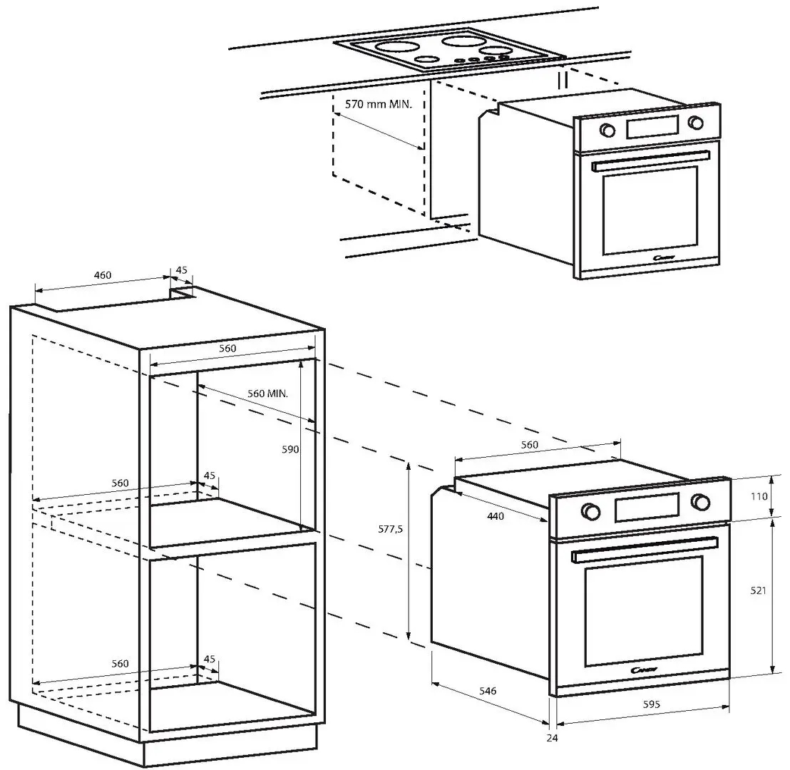 Cuptor electric incorporabil Candy Idea FIDCP N615L (Black)