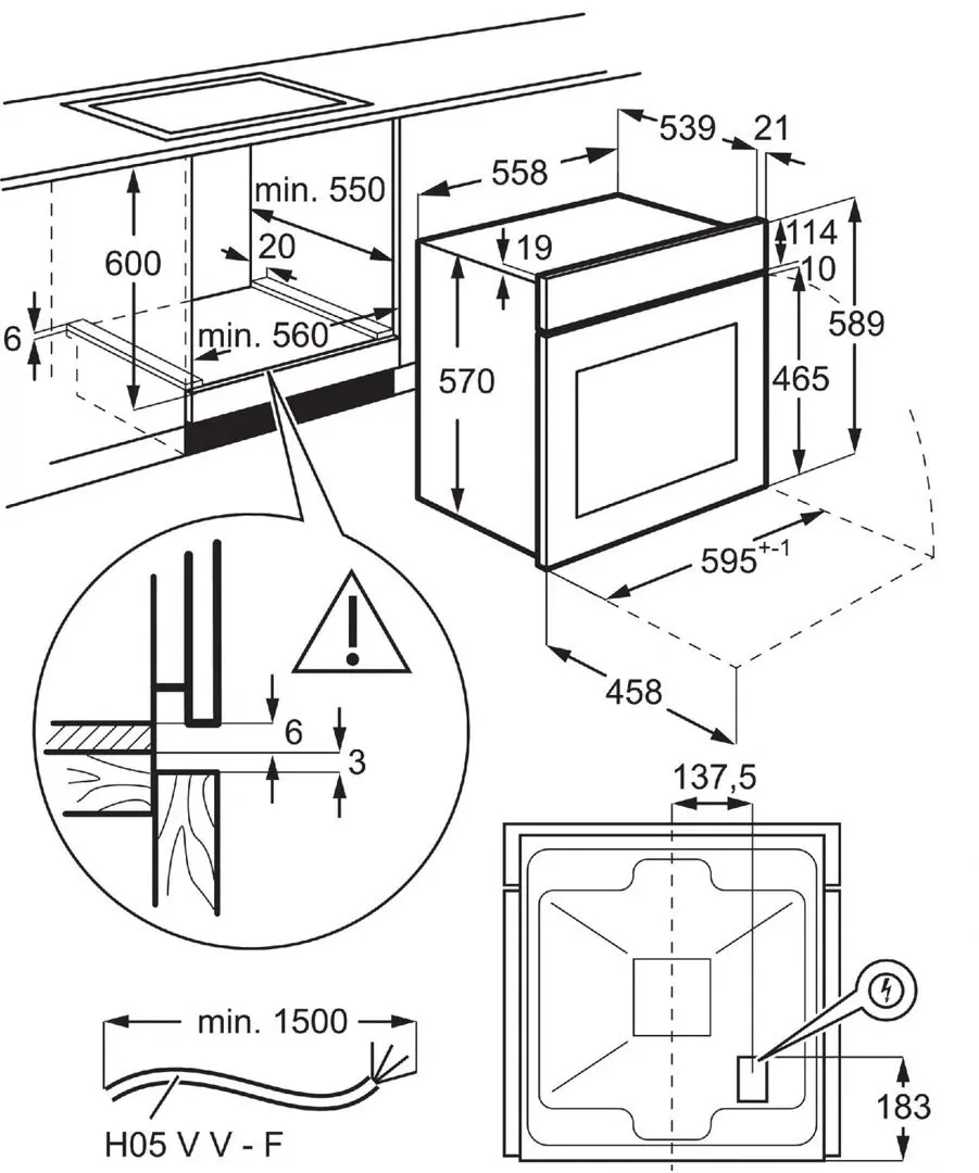 Cuptor electric incorporabil Electrolux SurroundCook 600 EOF3H00BX (Black/Inox)