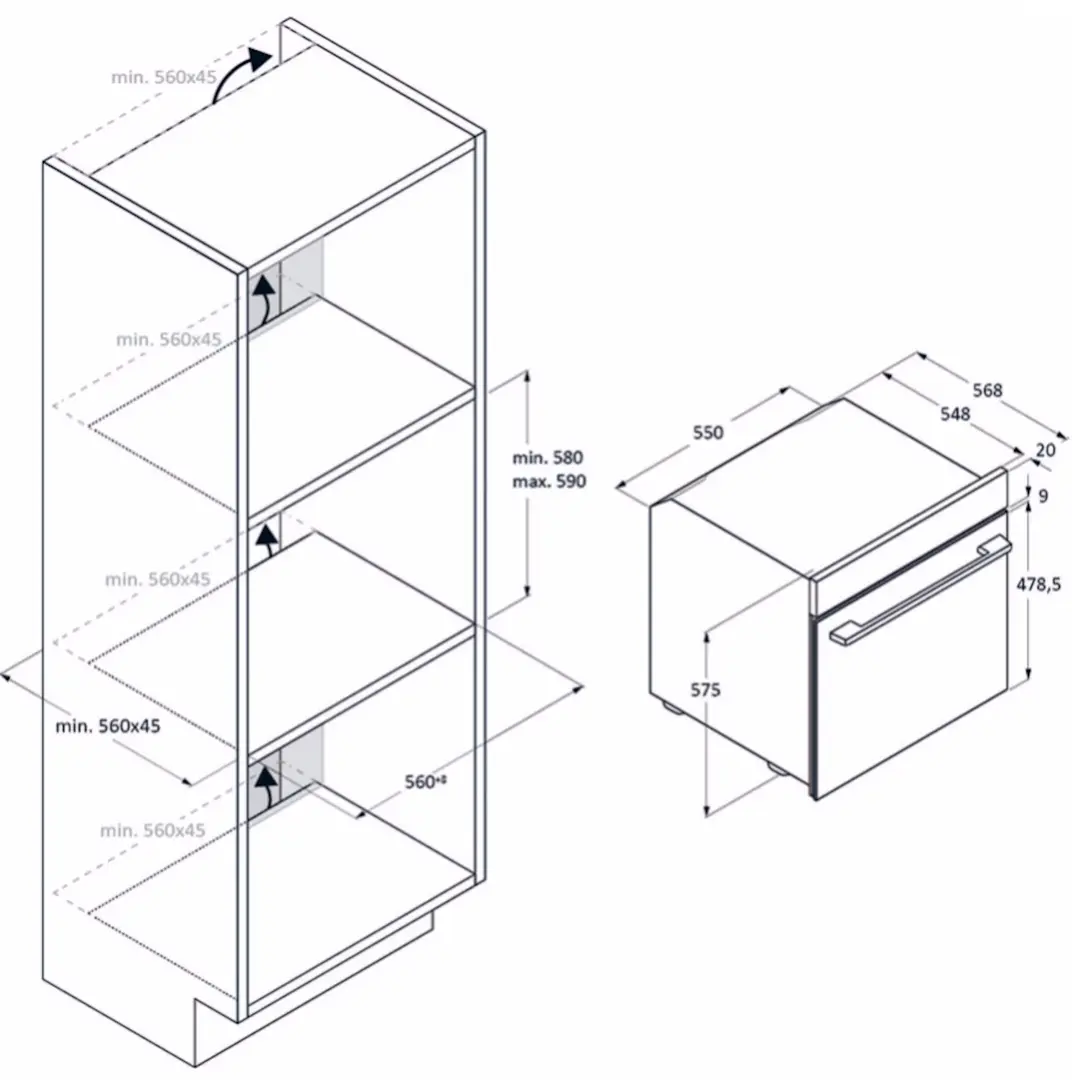 Cuptor electric incorporabil Haier H6 ID25G3YTX (Black/Inox)