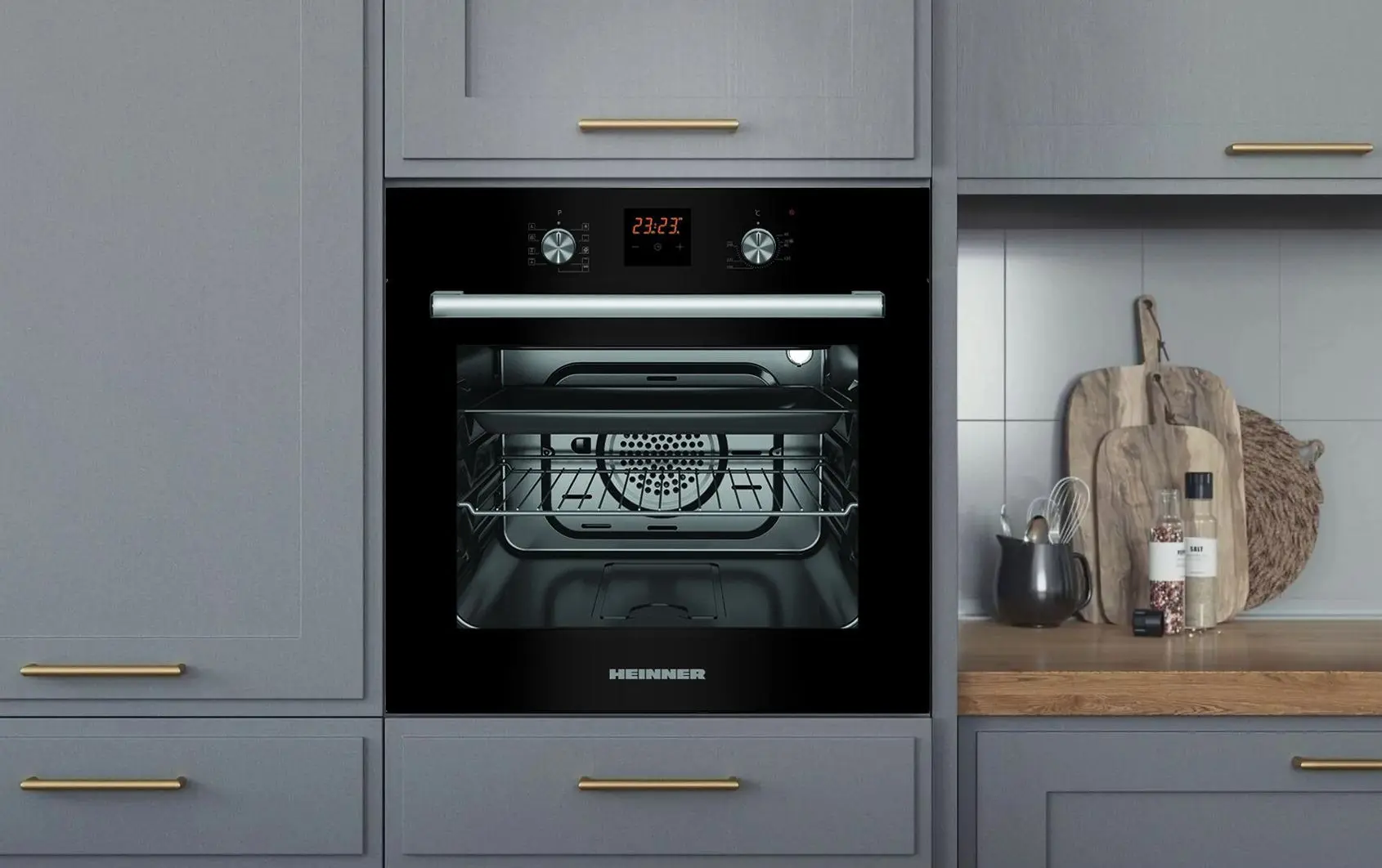 Встраиваемая электрическая духовка Heinner HBO-S569LDTGC-GBK (Black)