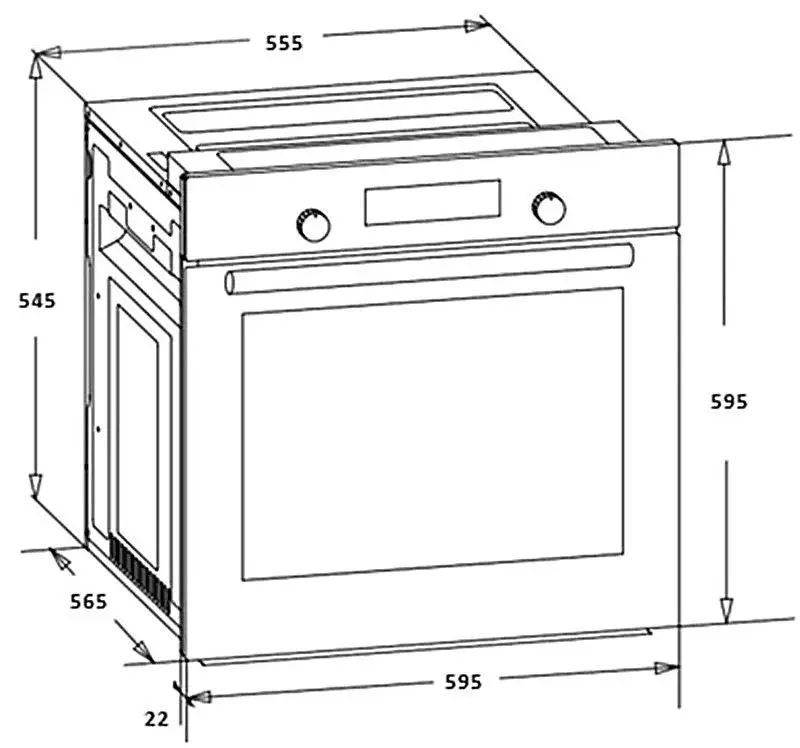 Встраиваемая электрическая духовка Heinner HBO-S624LTG-IX (Inox/Black)