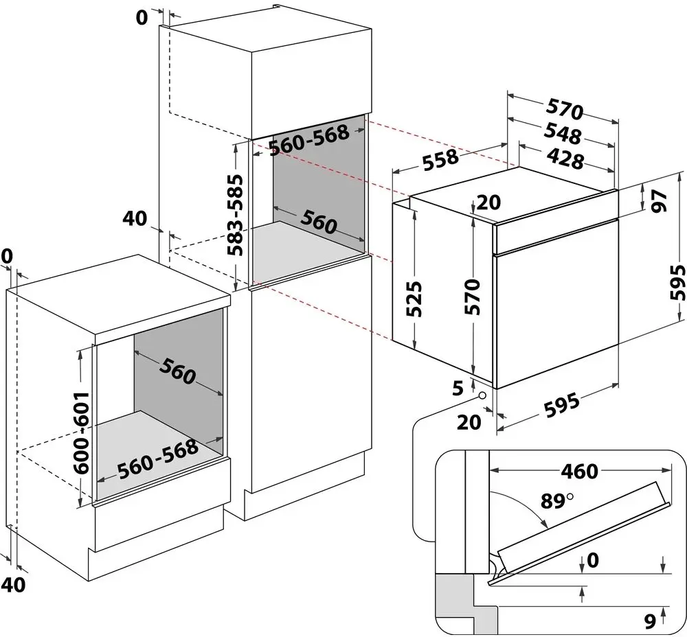 Встраиваемая электрическая духовка Indesit IFW 6544 IX (Inox) - 3