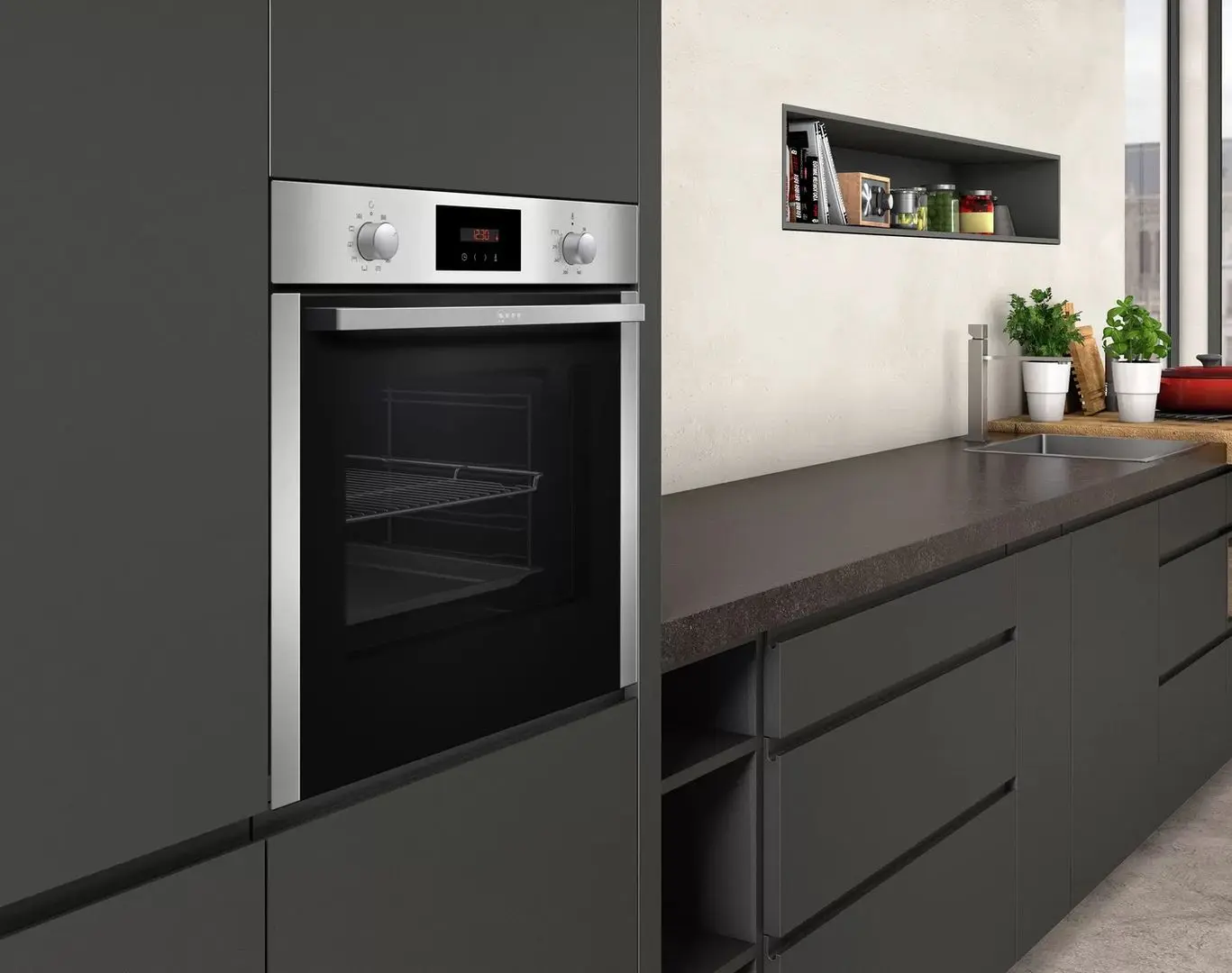 Встраиваемая электрическая духовка Neff B2CCG6AN0 (Inox) - 3