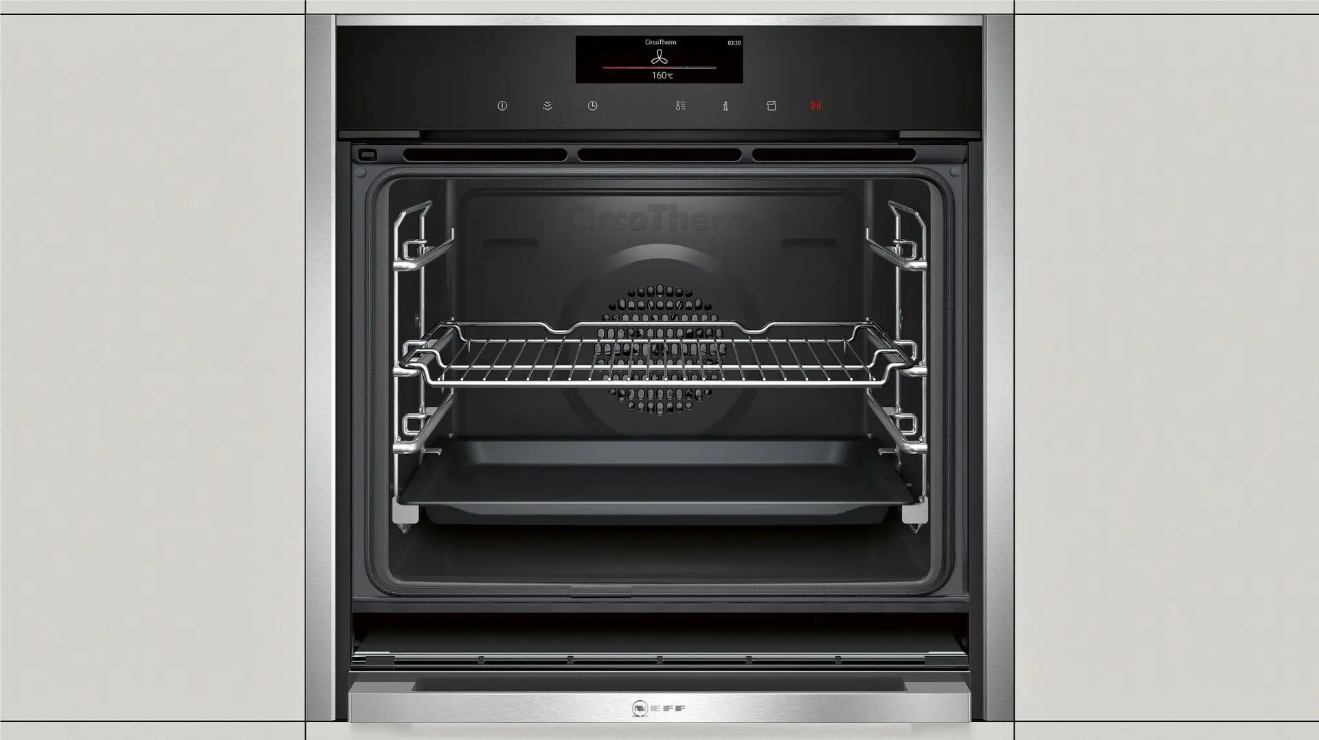 Встраиваемая электрическая духовка Neff B58VT68H0 (Black/Inox) - 2