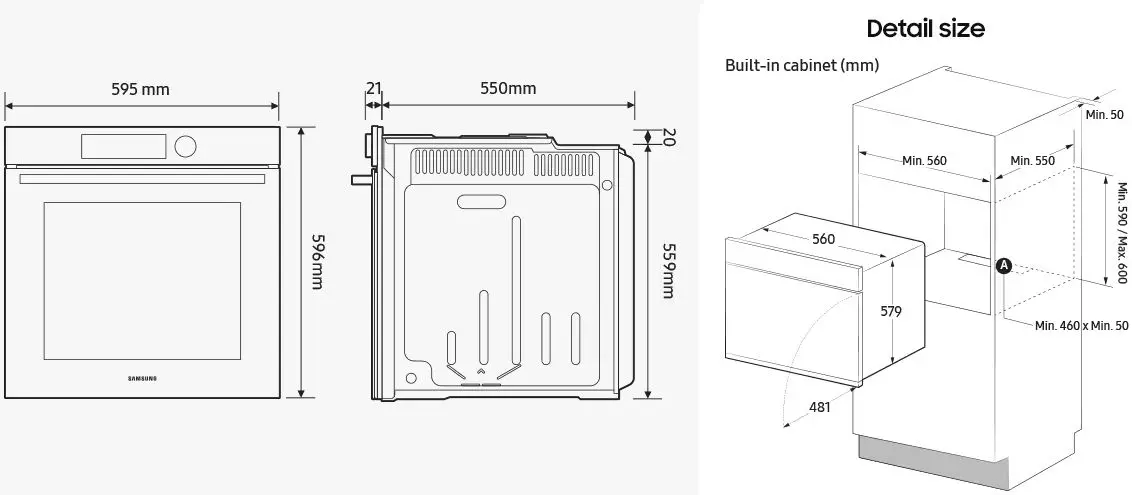 Cuptor electric incorporabil Samsung NV7B4125ZAK/WT (Black)