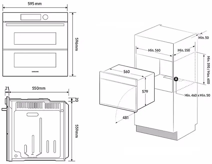 Встраиваемая электрическая духовка Samsung NV7B45251AK/U2 (Black) - 7