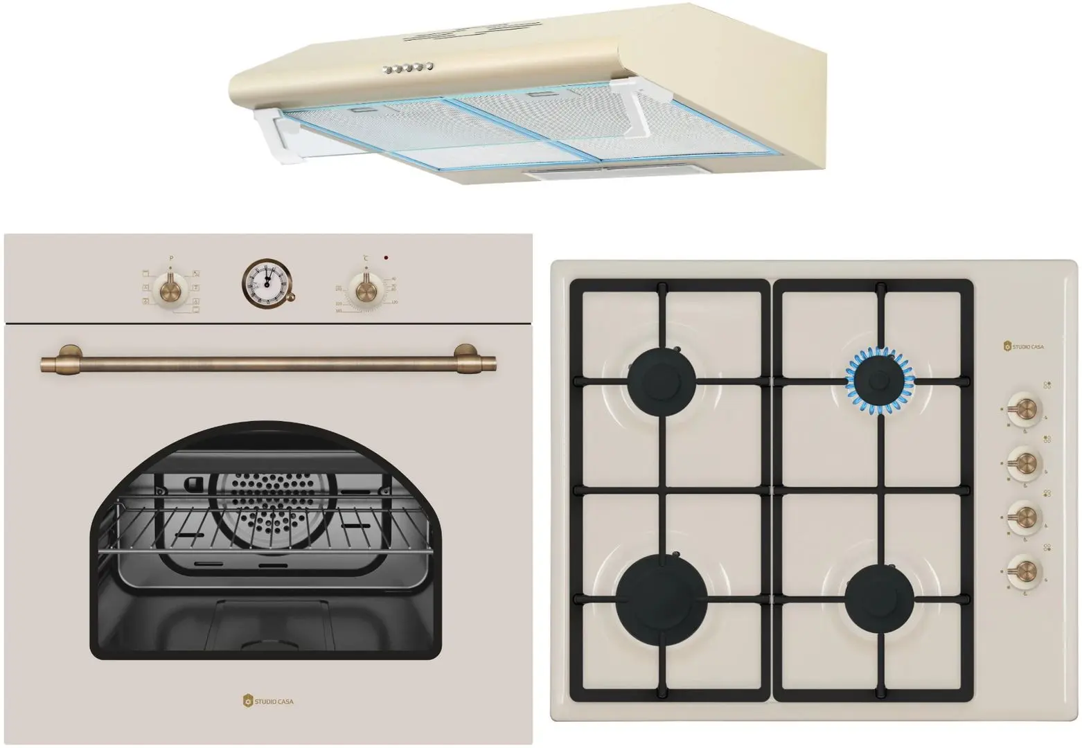 Set electrocasnice incorporabile Studio Casa Dolce Vita Fedv60Bg + Pdv60Bg + Alfa (Beige)