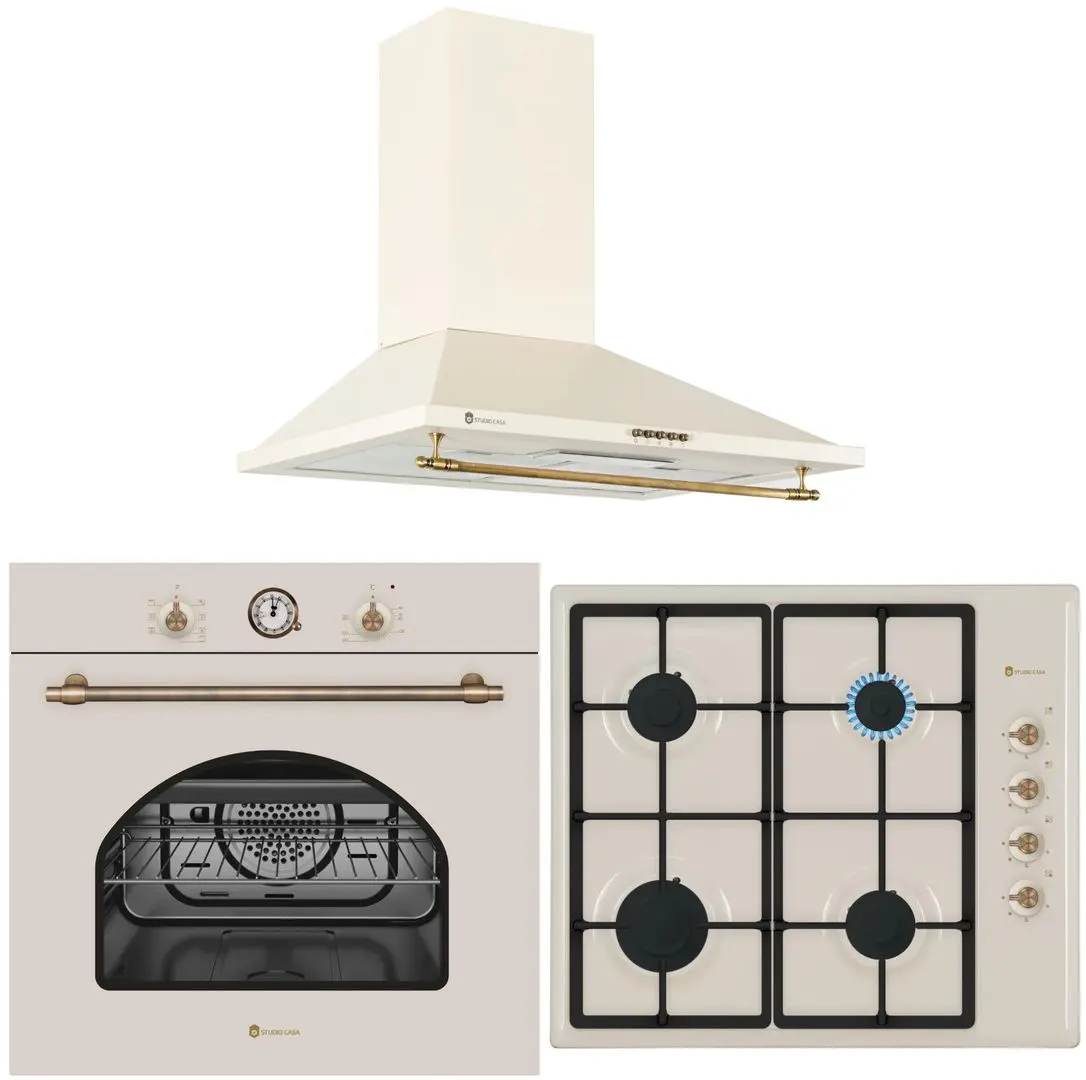 Set electrocasnice incorporabile Studio Casa Dolce Vita Fedv60Bg + Pdv60Bg + Onda Retro (Beige)