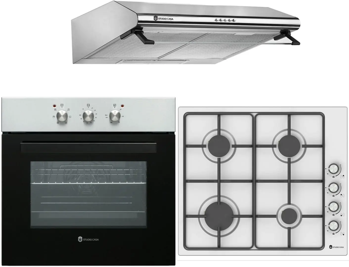 Set electrocasnice incorporabile Studio Casa Roma + Vera 4G + Alfa (Inox/Black)