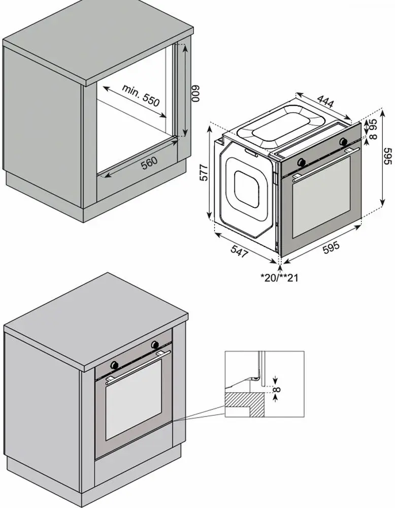 Встраиваемая электрическая духовка Studio Casa Bellagio FE8102 (Black/Inox)