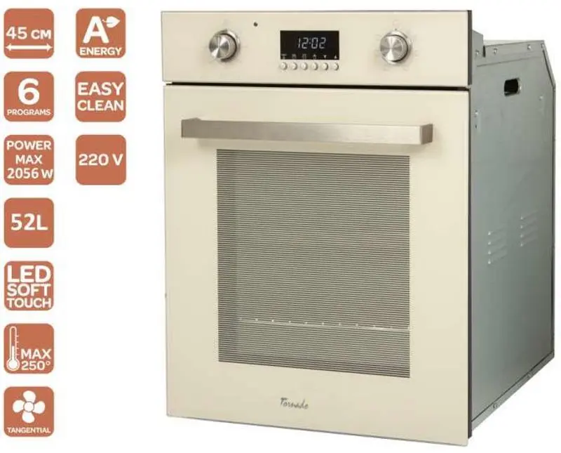 Cuptor electric incorporabil Tornado TRC-456D (Cream) - 2