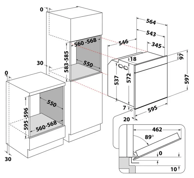 Встраиваемая электрическая духовка Whirlpool WOI5S8CM1SXA (Black/Inox)