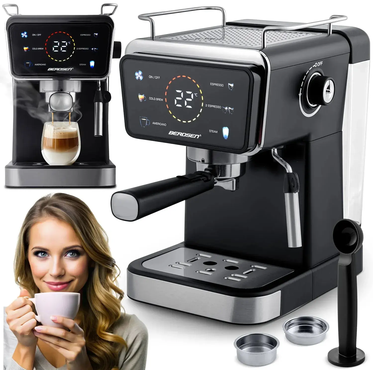 Aparat de cafea Berdsen BD-771 377100 (Black/Silver) - 2