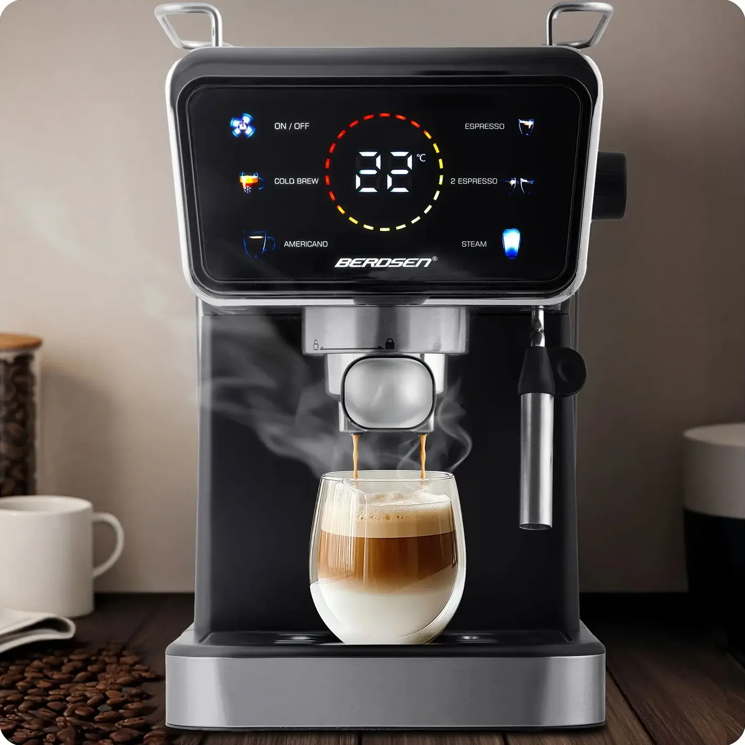 Aparat de cafea Berdsen BD-771 377100 (Black/Silver) - 15