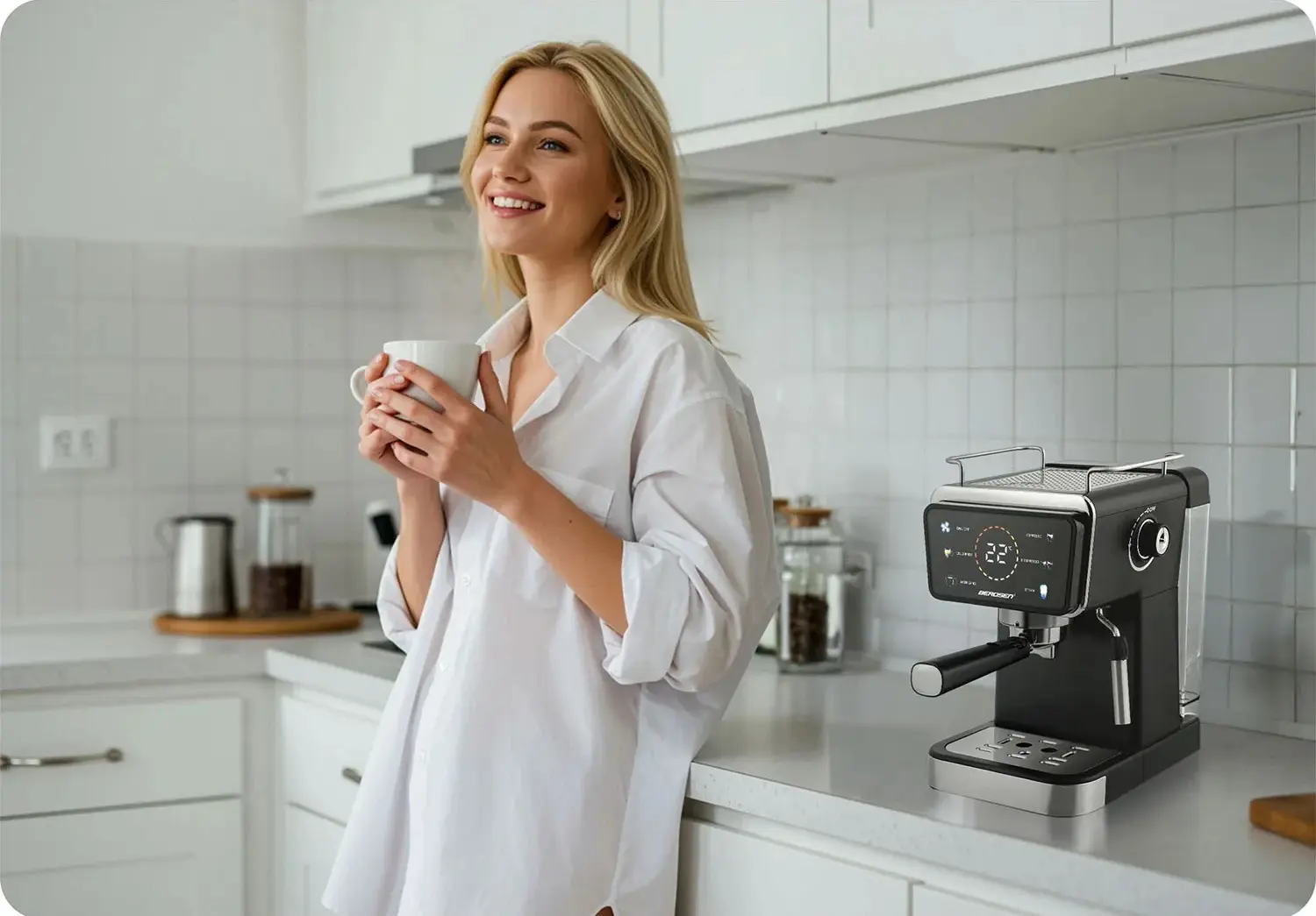 Aparat de cafea Berdsen BD-771 377100 (Black/Silver) - 7