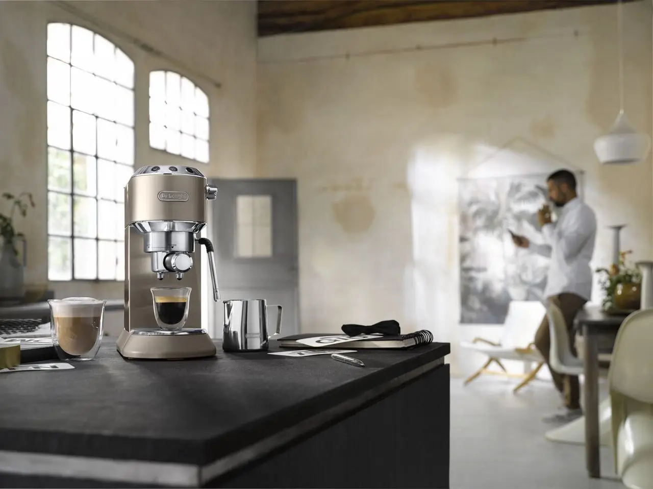 Aparat de cafea DeLonghi Dedica Arte EC885.BG (Beige) - 6