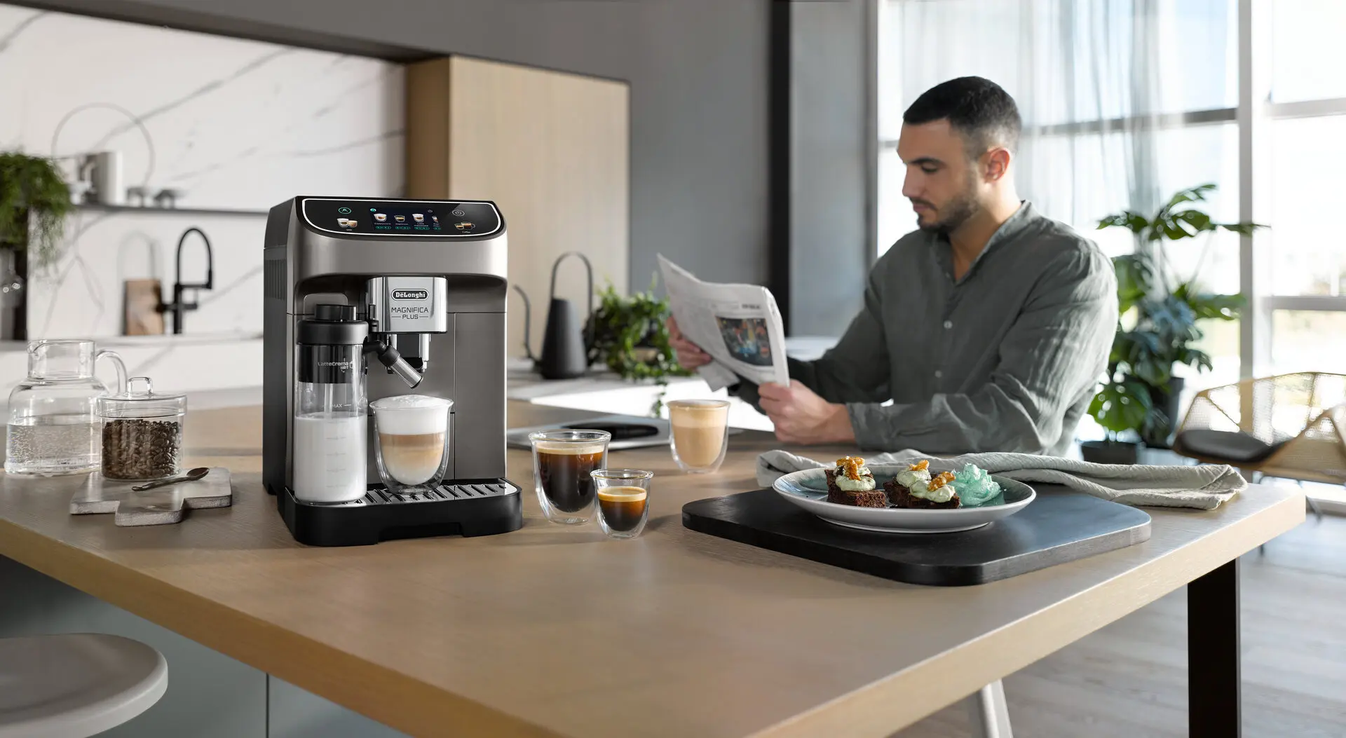 Кофемашина DeLonghi Magnifica Plus ECAM320.70.TB (Titanium Black)