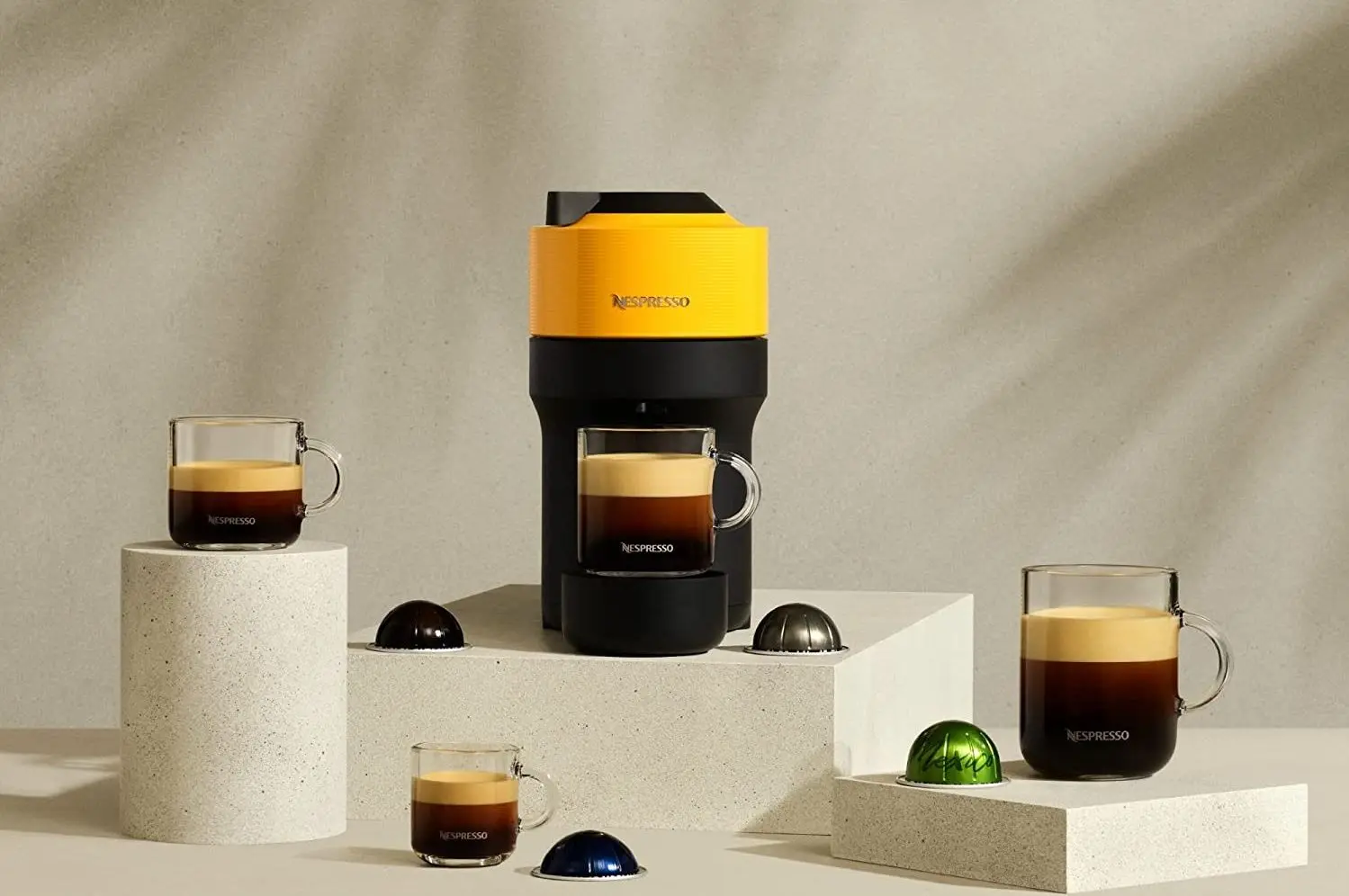 Кофемашина DeLonghi Vertuo Pop Nespresso ENV90.Y (Black/Yellow) - 4