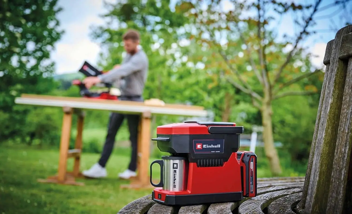 Кофеварка аккумуляторная Einhell TE-CF 18 Li-Solo (Red/Black)