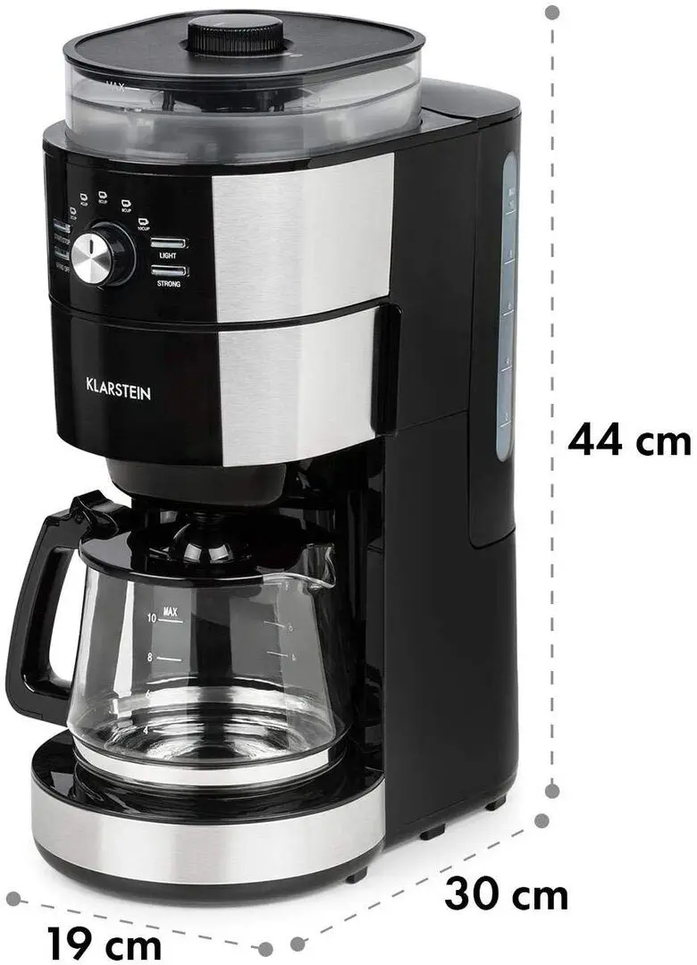 Cafetiera Klarstein Grind & Brew (Black/Inox)