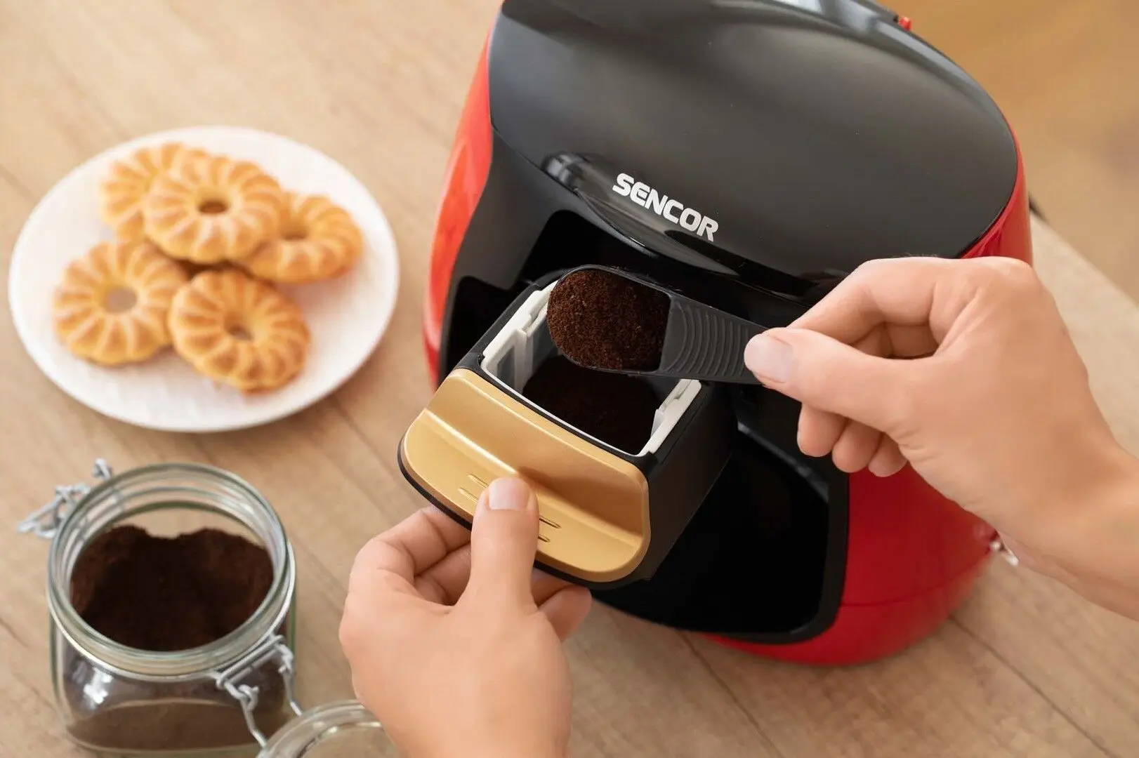 Кофеварка Sencor SCE 2101RD (Black/Red) - 9